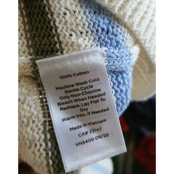 Talbots Multi Stripe V Neck Cardigan Sweater - Picture 9 of 9